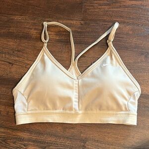 Nike sports bra, XS, EUC, cream colored